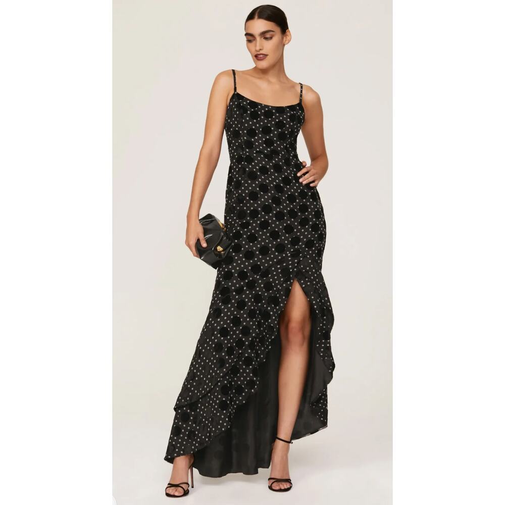 Hutch Malia Gown in Black polka dot velvet Size 0